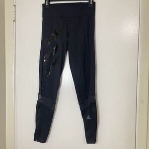 ADIDAS black mesh leg primeblue aeroready workout running leggings small